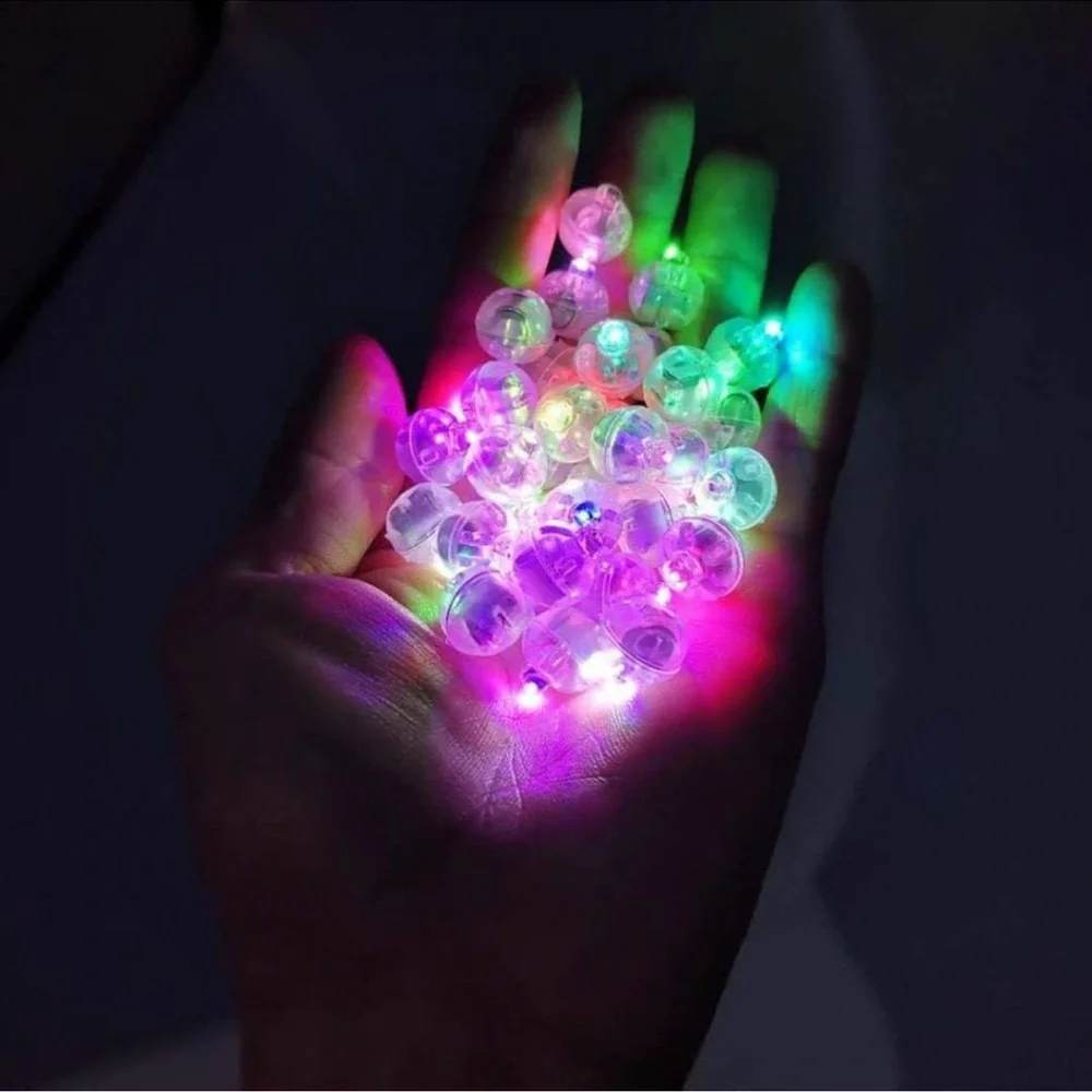 100Pcs Multicolor LED Balloon Lights, Waterproof Rainbow Flash Tiny Light Mini